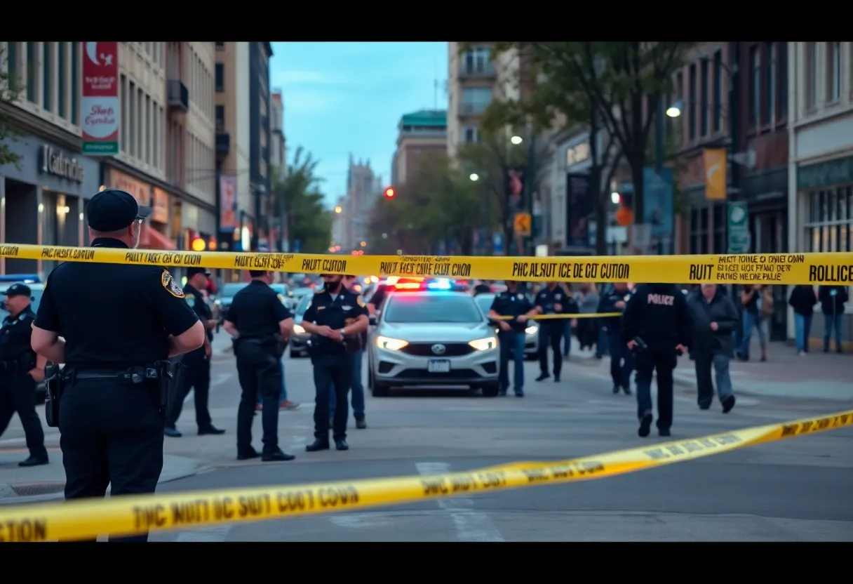 Police presence on Sixth Street NW in Grand Rapids after a shooting