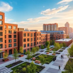 Urban development projects in Grand Rapids, including mixed-use buildings and housing options.