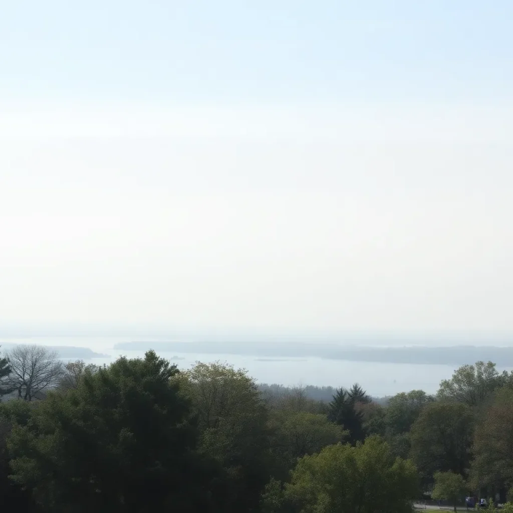 Hazy skies in west Michigan depicting air quality issues