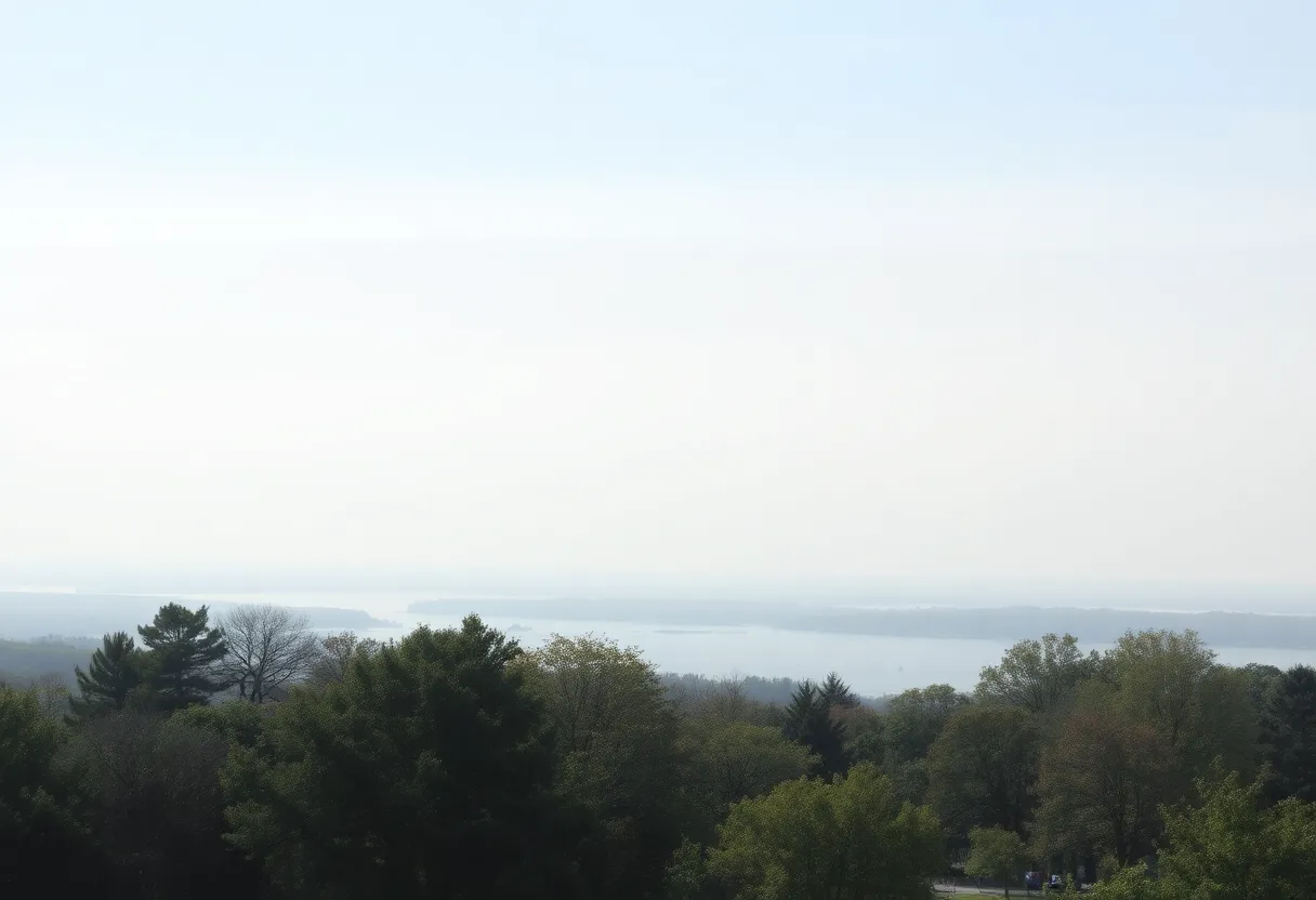 Hazy skies in west Michigan depicting air quality issues