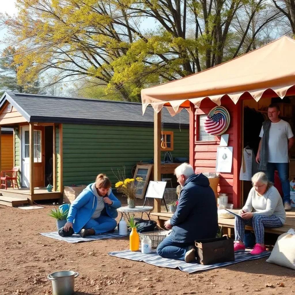 Tiny homes in a community designed for homeless individuals