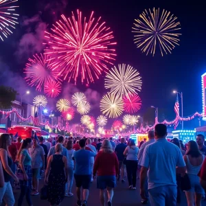 Celebration of Independence Day with fireworks and a parade in West Michigan