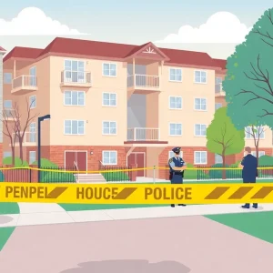 Police at the scene of the Kentwood stabbing incident