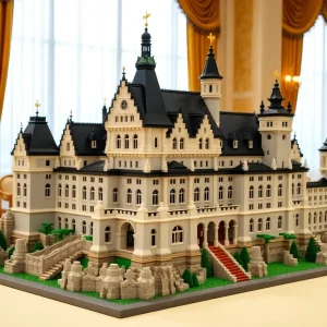 LEGO architecture model of Neuschwanstein Castle