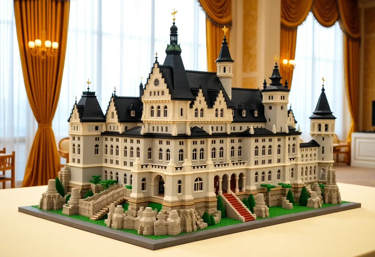 LEGO architecture model of Neuschwanstein Castle