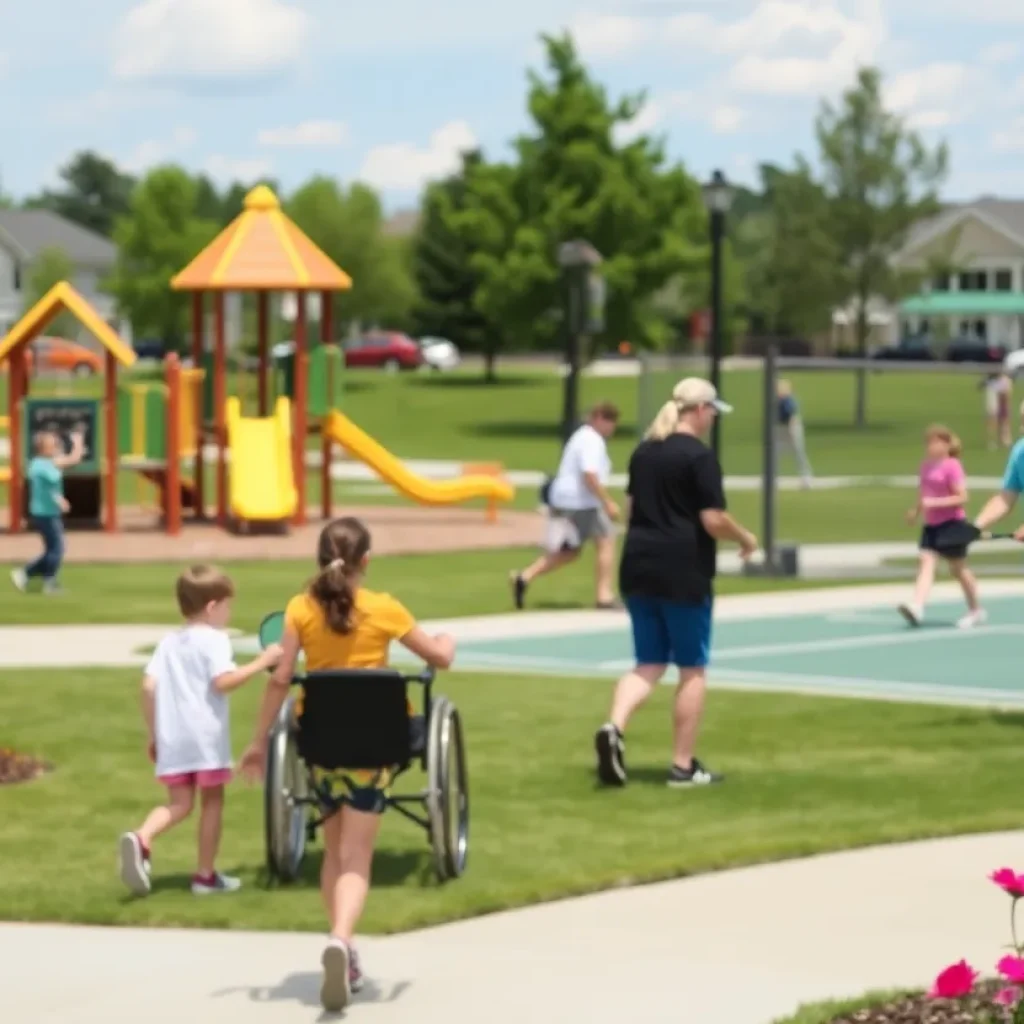 Families participating in recreational activities at Manhattan Park