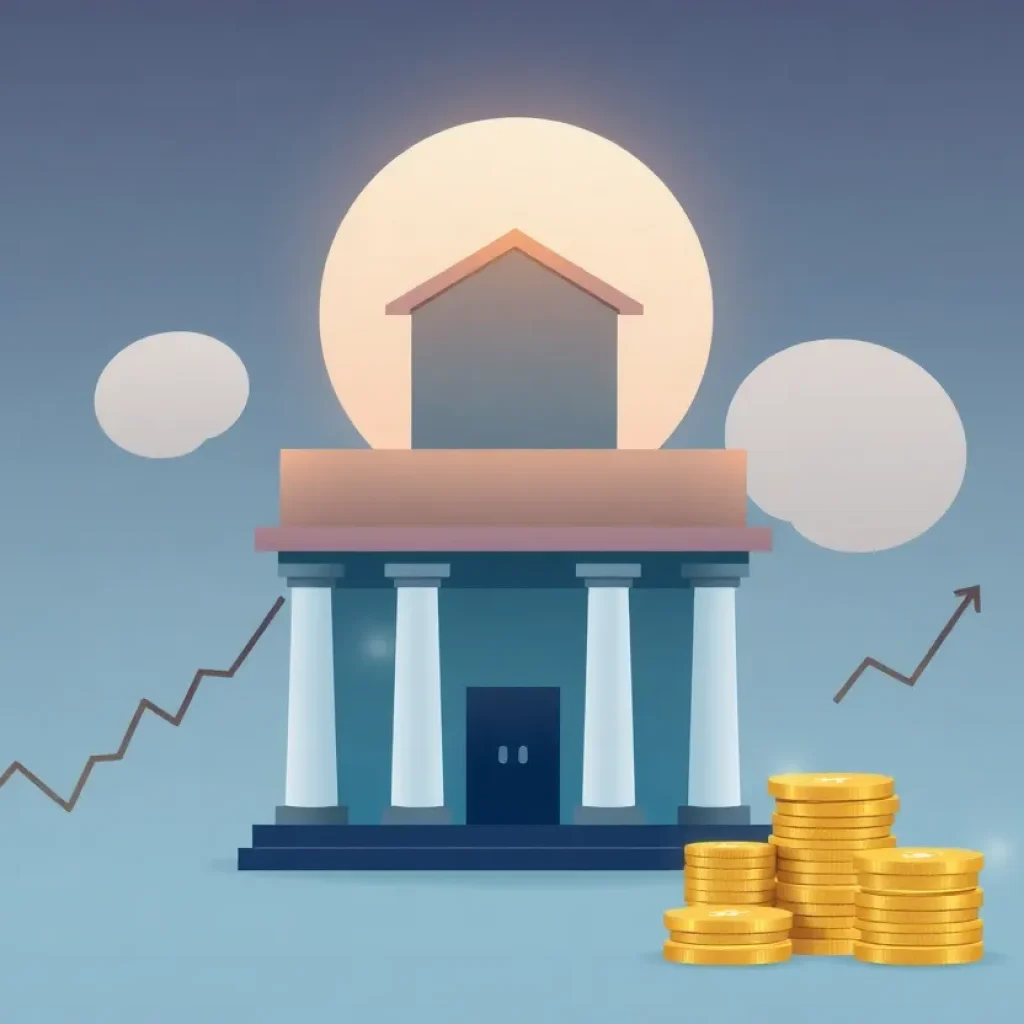 Illustration of Mercantile Bank's financial growth and acquisition strategies.