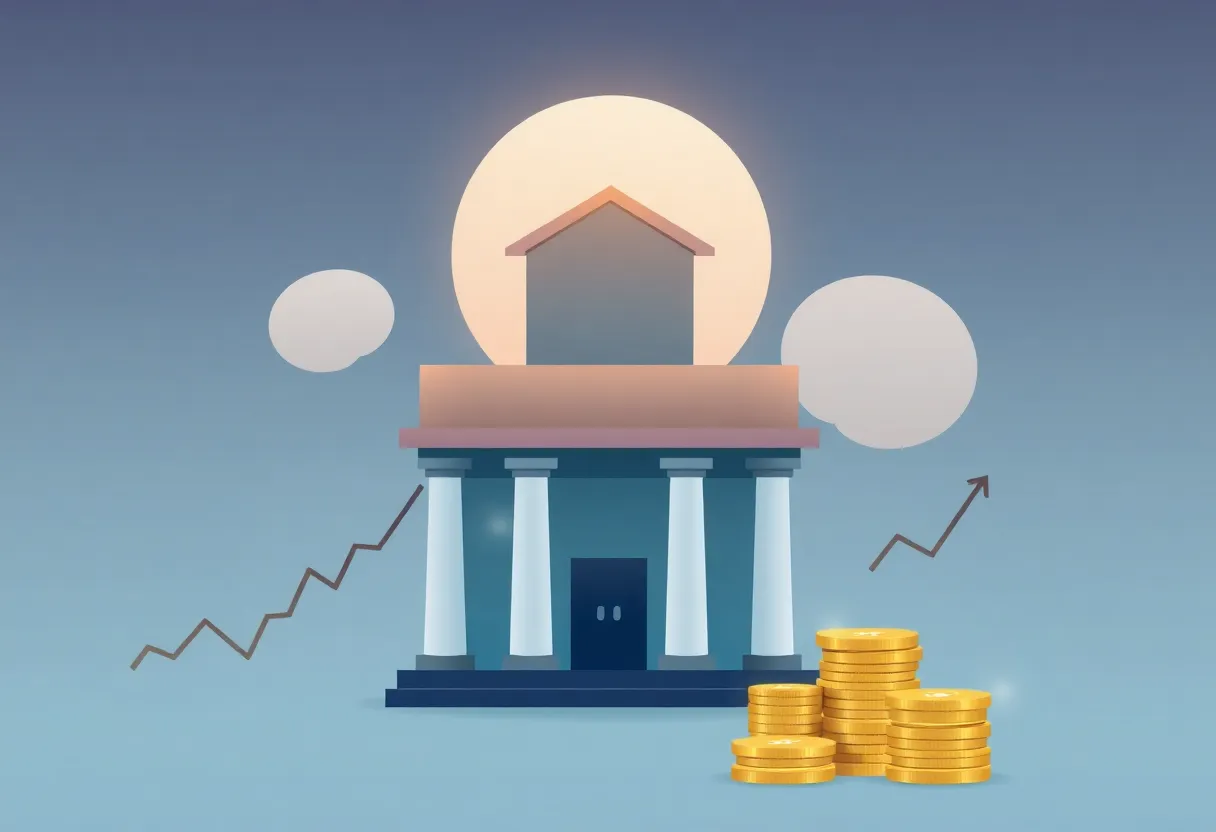 Illustration of Mercantile Bank's financial growth and acquisition strategies.