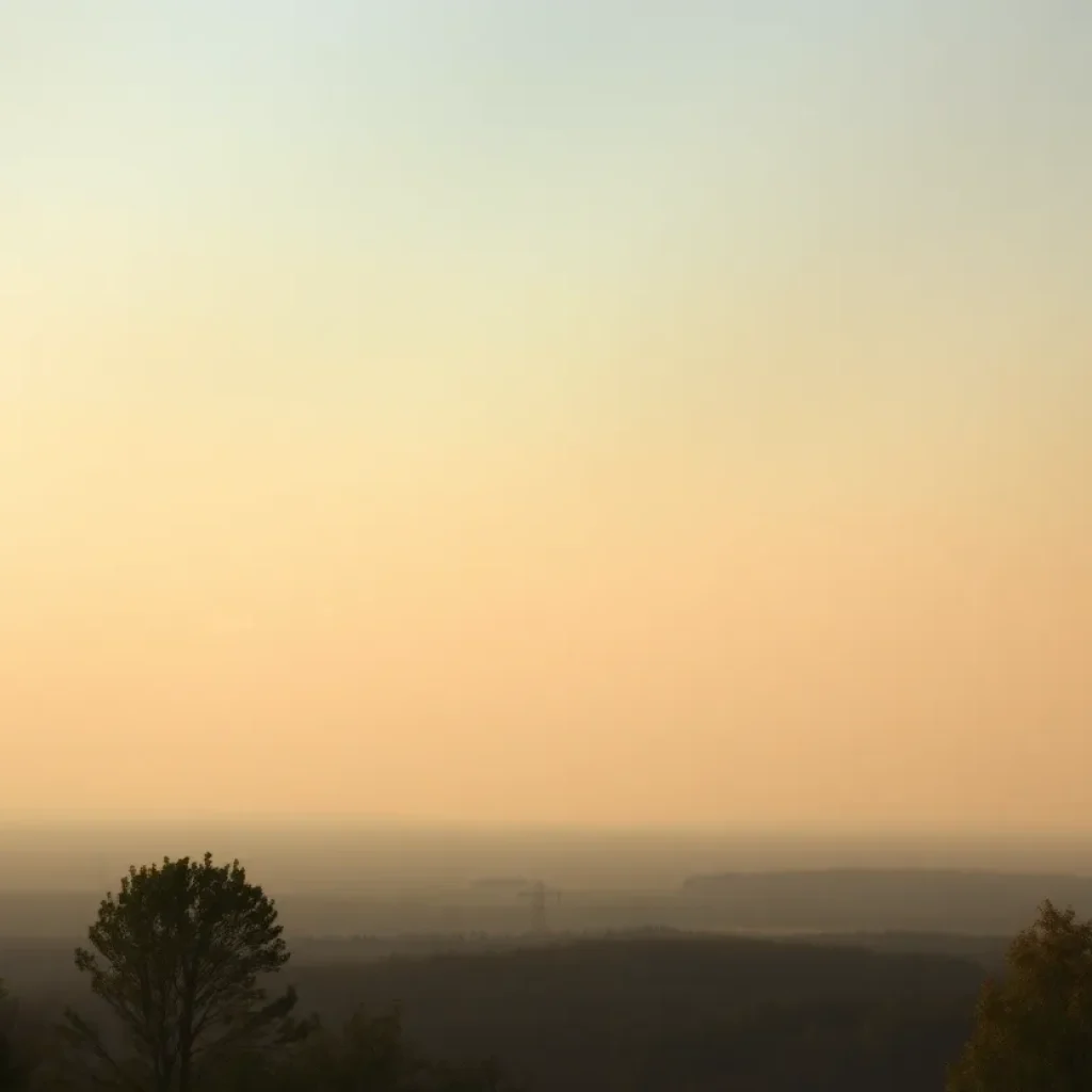 Hazy skyline in Michigan caused by Canadian wildfires smoke