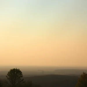 Hazy skyline in Michigan caused by Canadian wildfires smoke