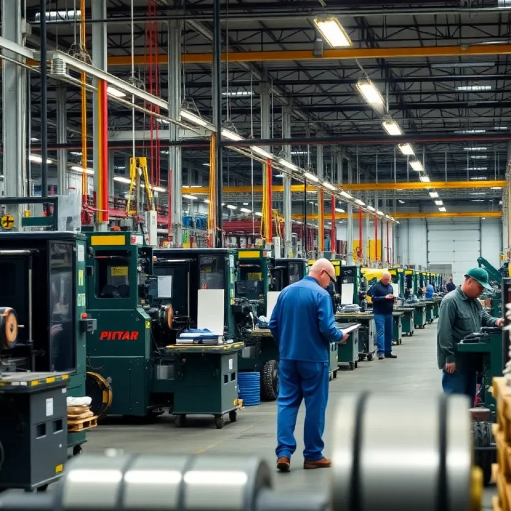 Workers at a Michigan manufacturing facility affected by tariffs