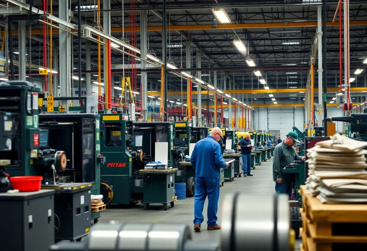Workers at a Michigan manufacturing facility affected by tariffs