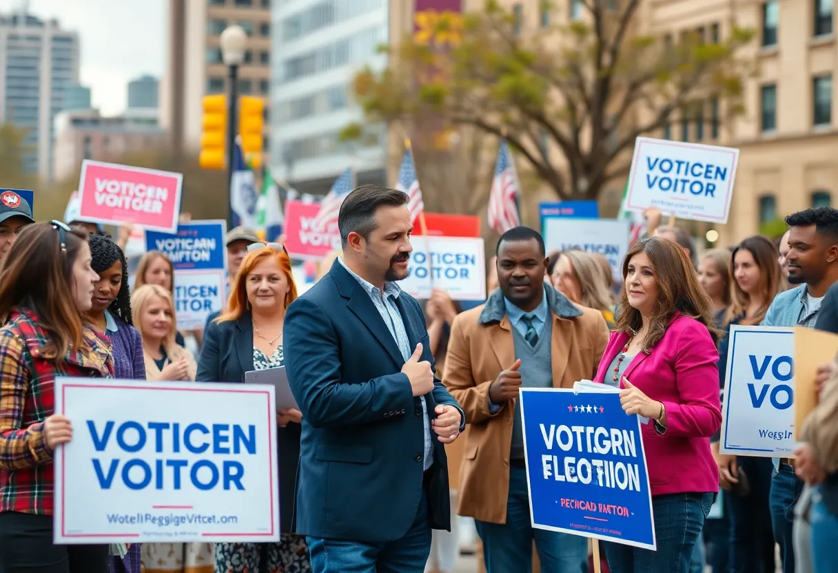 Campaign scene for the Michigan Senate race