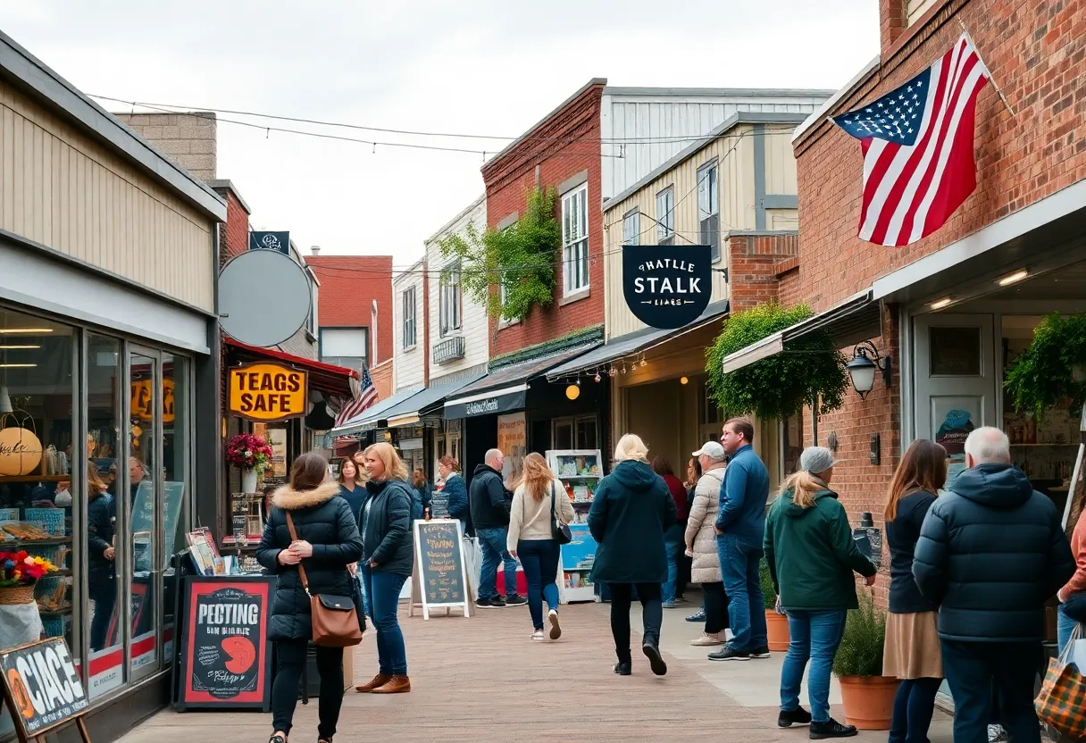 View of small businesses in Michigan showcasing community engagement.