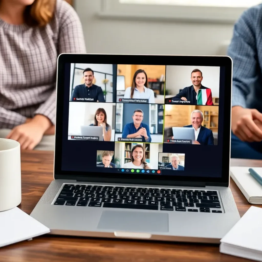 Screenshot of a virtual town hall meeting