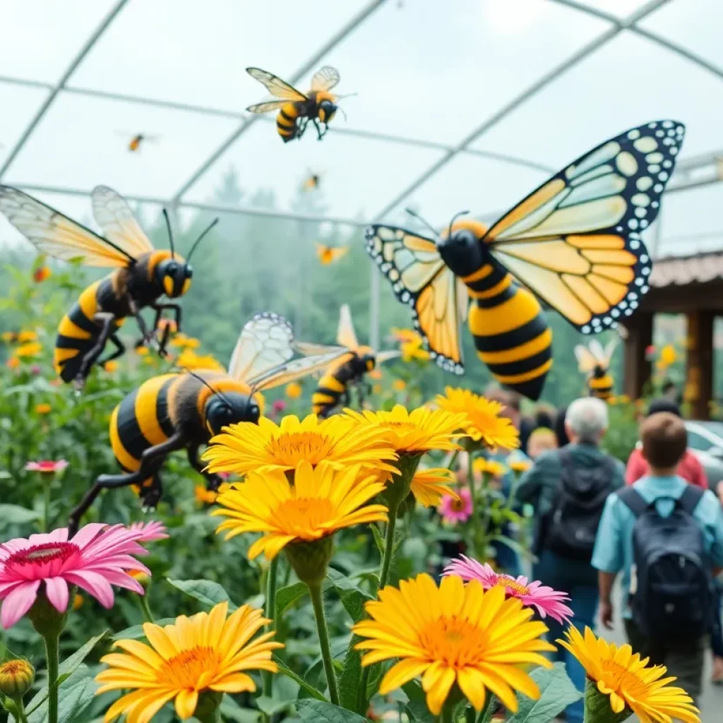 Life-size animatronic pollinators at John Ball Zoo