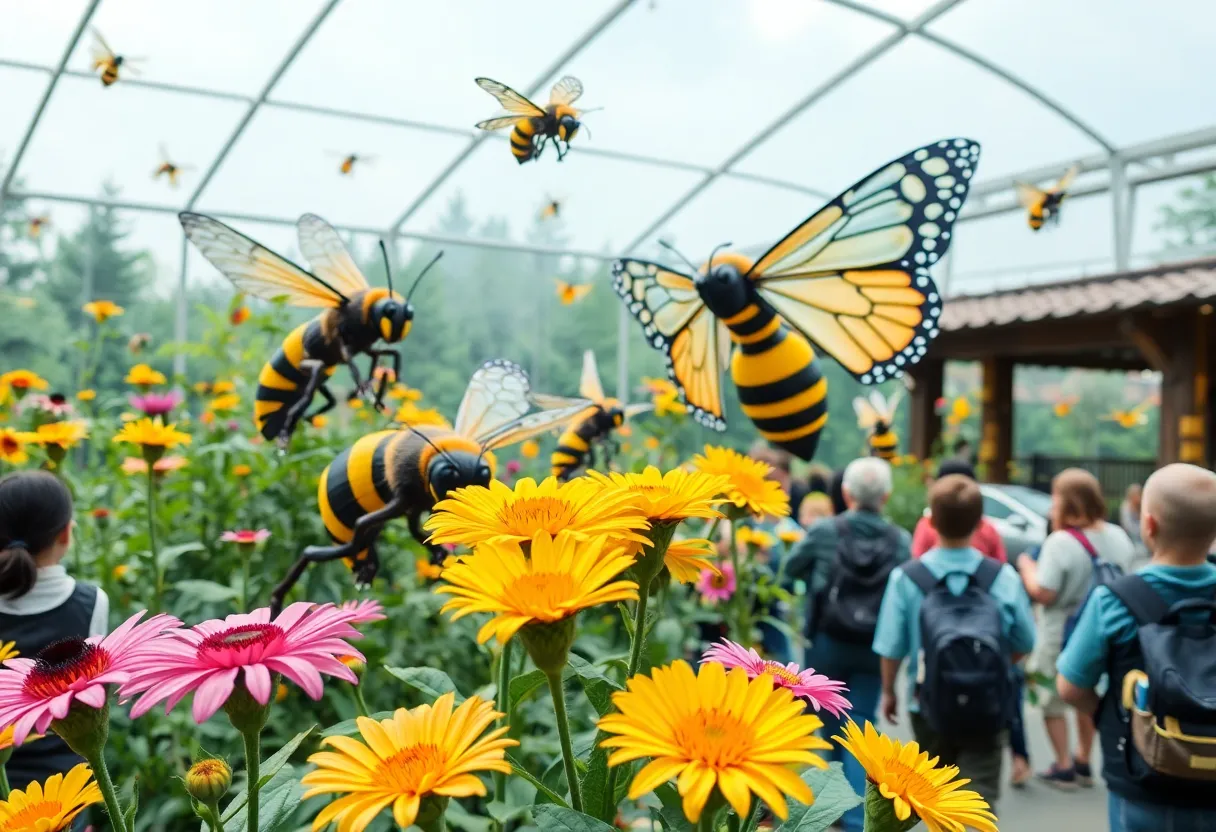 Life-size animatronic pollinators at John Ball Zoo