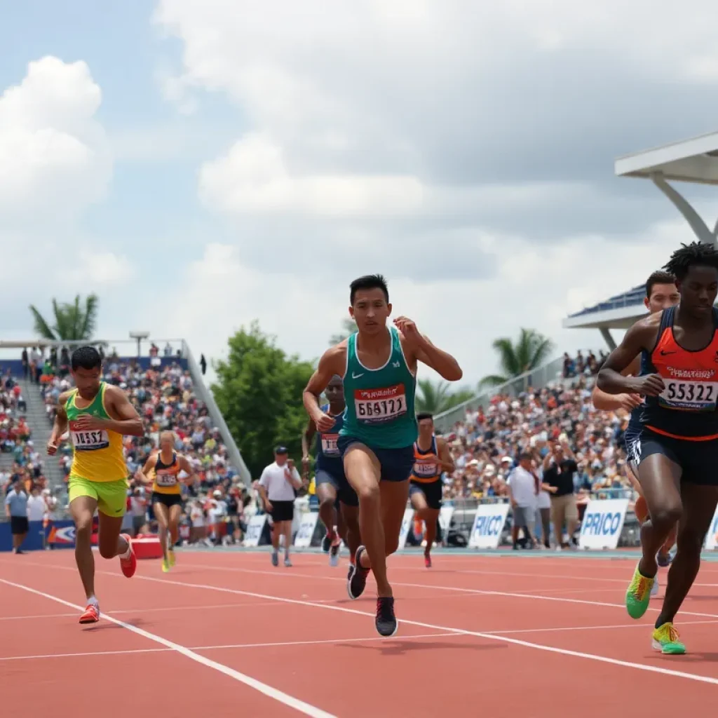 Athletes competing at the Puerto Rican Track and Field Championships