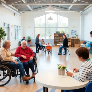 Adults with disabilities engaging in activities at the Ready For Life center in Big Rapids.