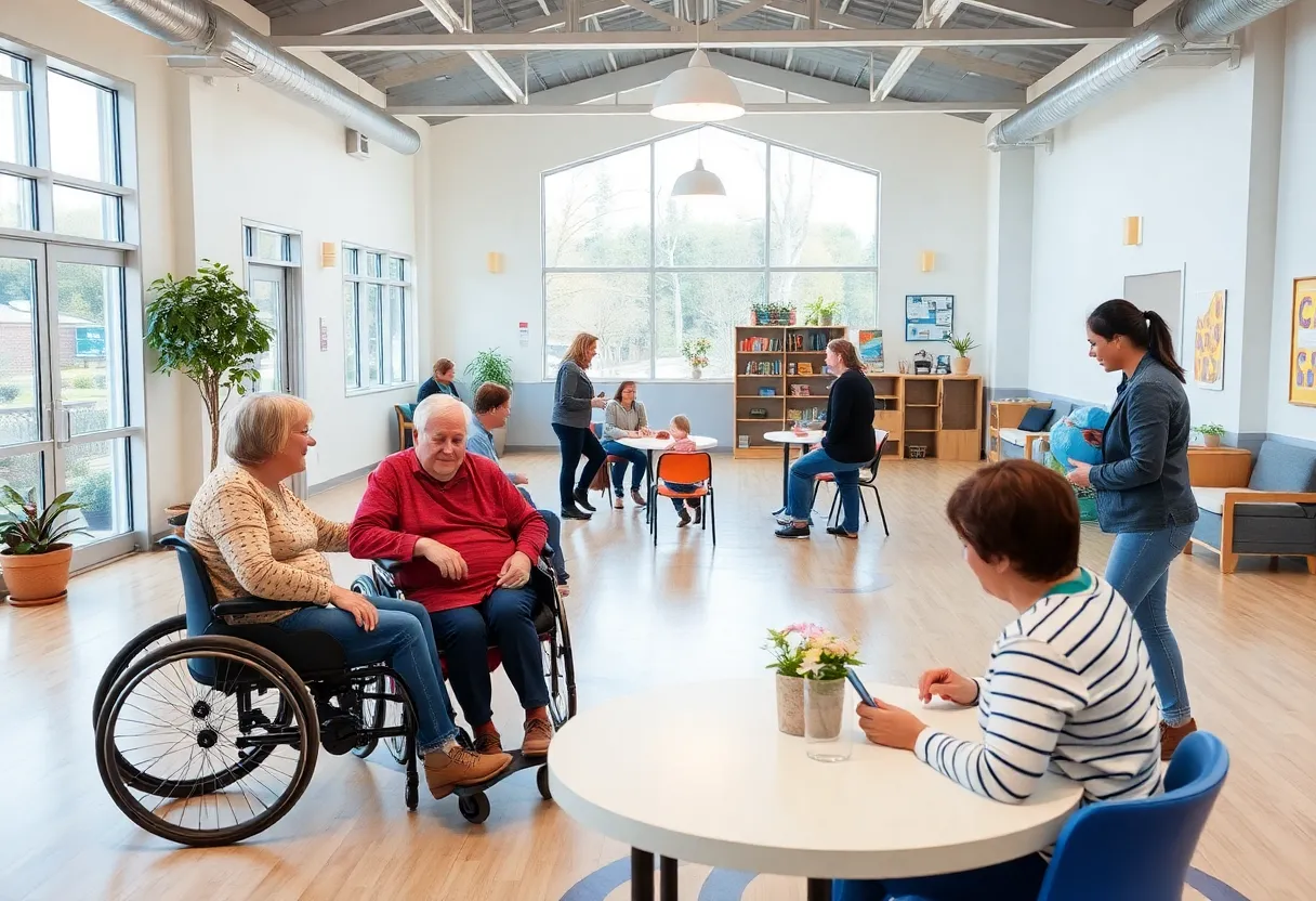 Adults with disabilities engaging in activities at the Ready For Life center in Big Rapids.