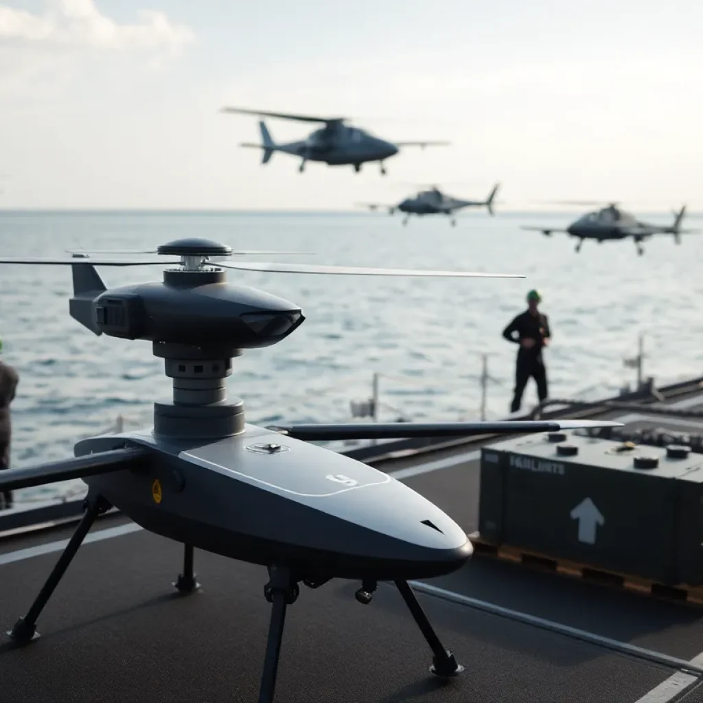 Unmanned vehicles conducting training exercises in Alpena, Michigan.