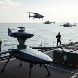 Unmanned vehicles conducting training exercises in Alpena, Michigan.