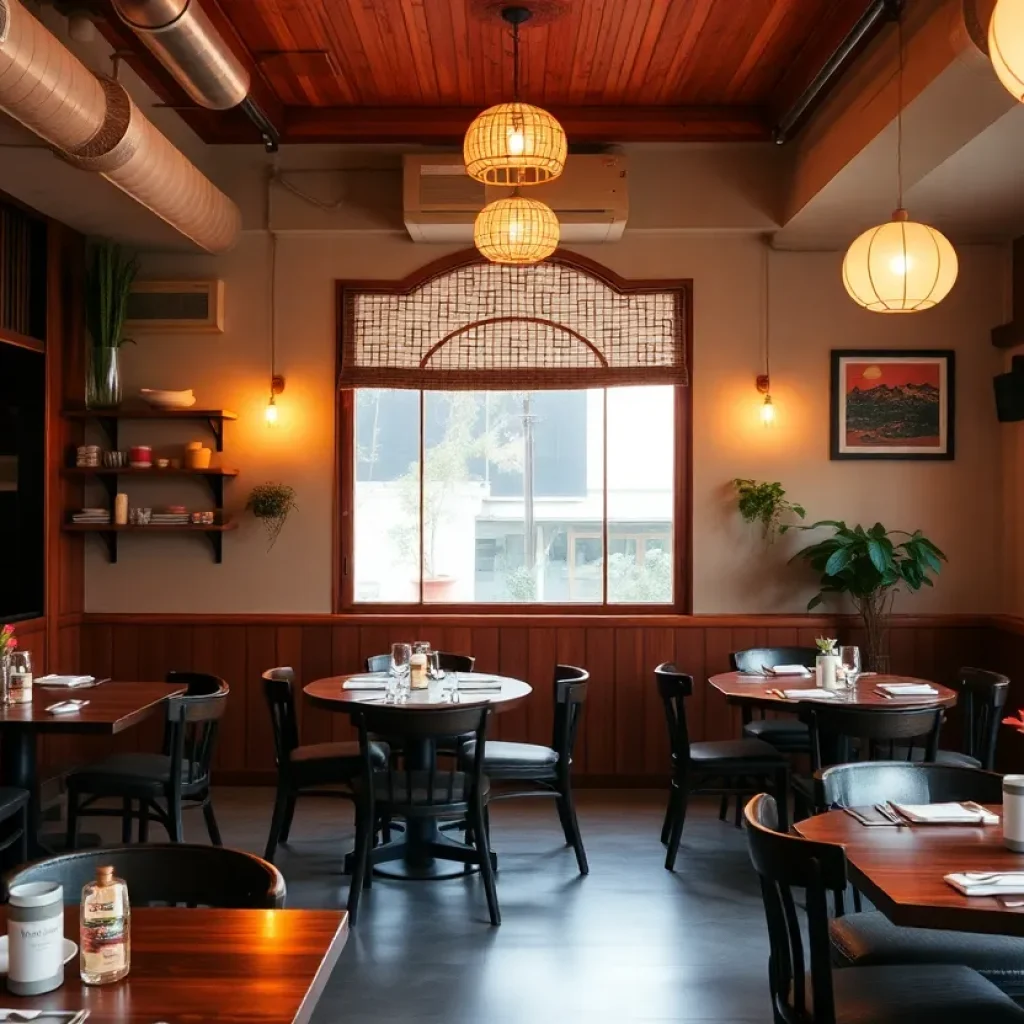 Interior of Sushi Kuni restaurant before closing