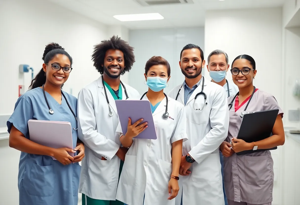 Medical professionals collaborating in a healthcare environment.