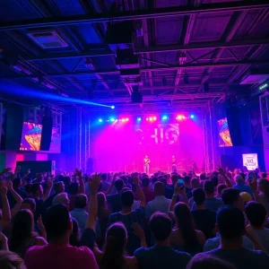 Crowd enjoying T-Rex Fest at The Pyramid Scheme