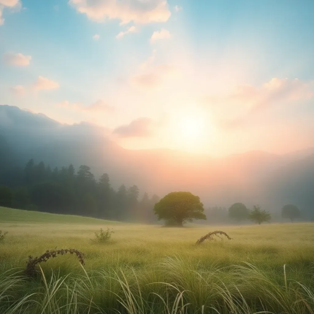 Serene landscape symbolizing spiritual journeys and connections.