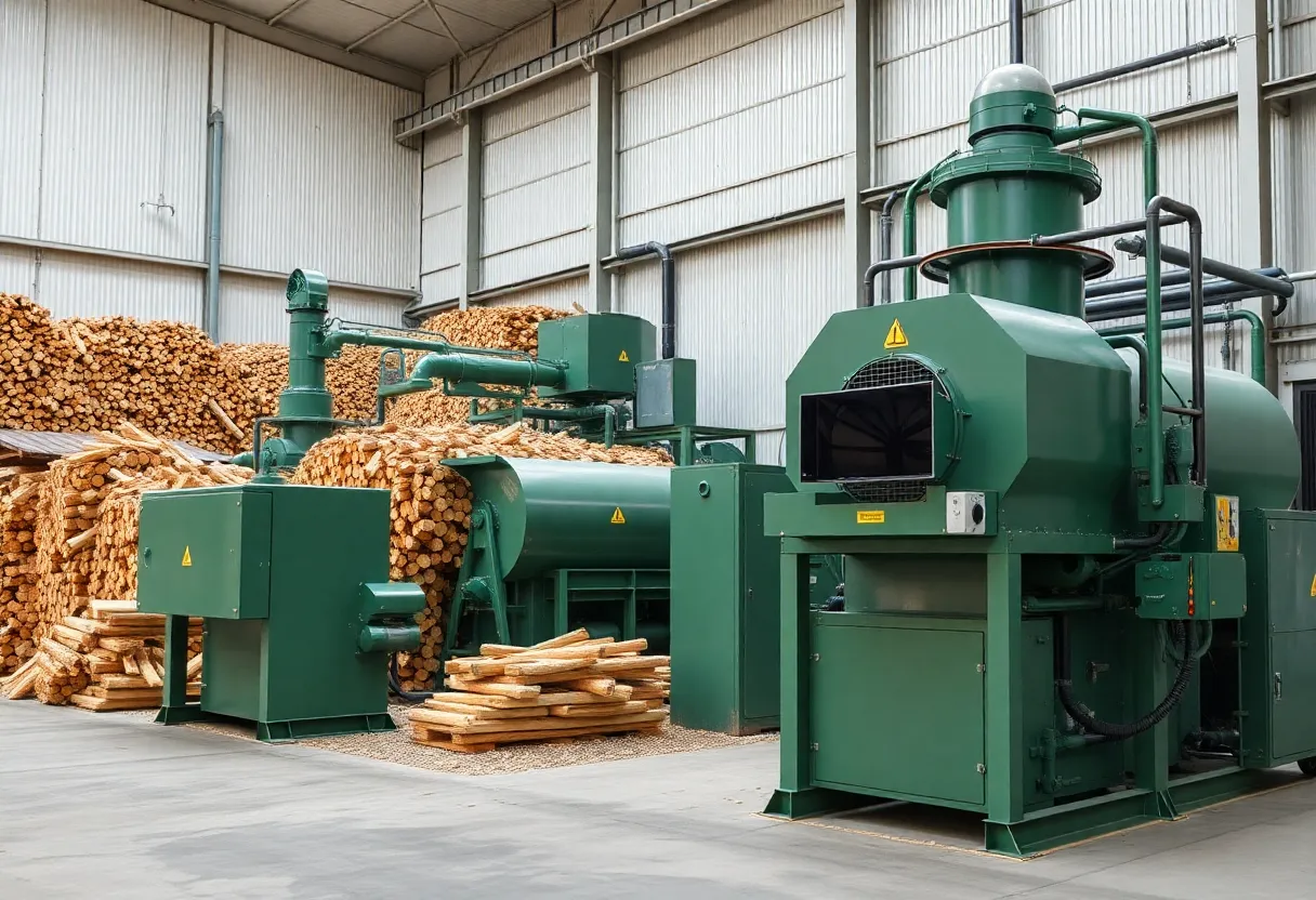 Woodchuck facility processing wood waste into renewable energy