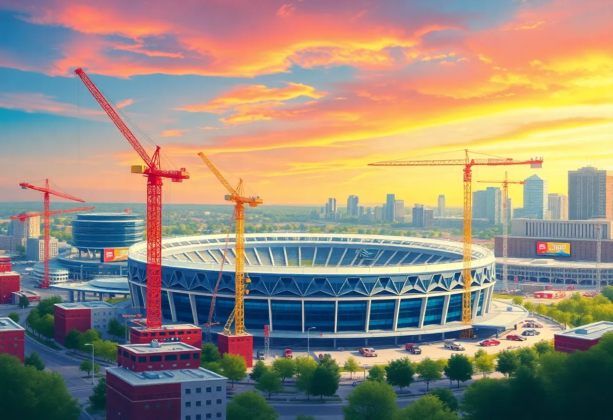 Construction site of Amway Stadium in Grand Rapids