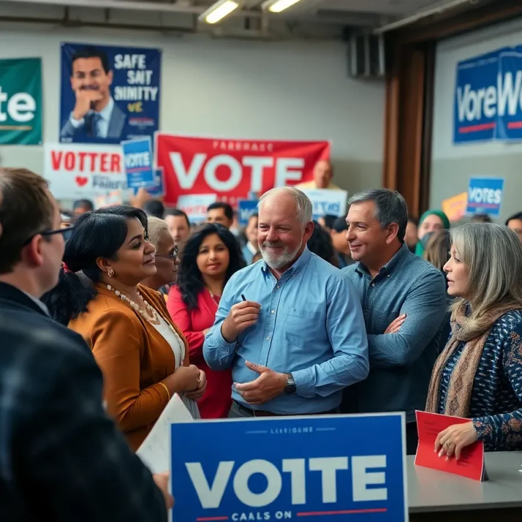 Voters engaging in a political campaign for the Michigan 10th District.