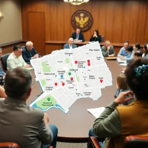 City council members discussing noise ordinance changes