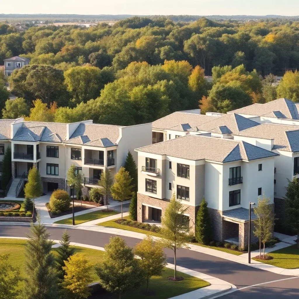 New housing development site in Grand Rapids Township featuring luxury townhomes and condominiums.