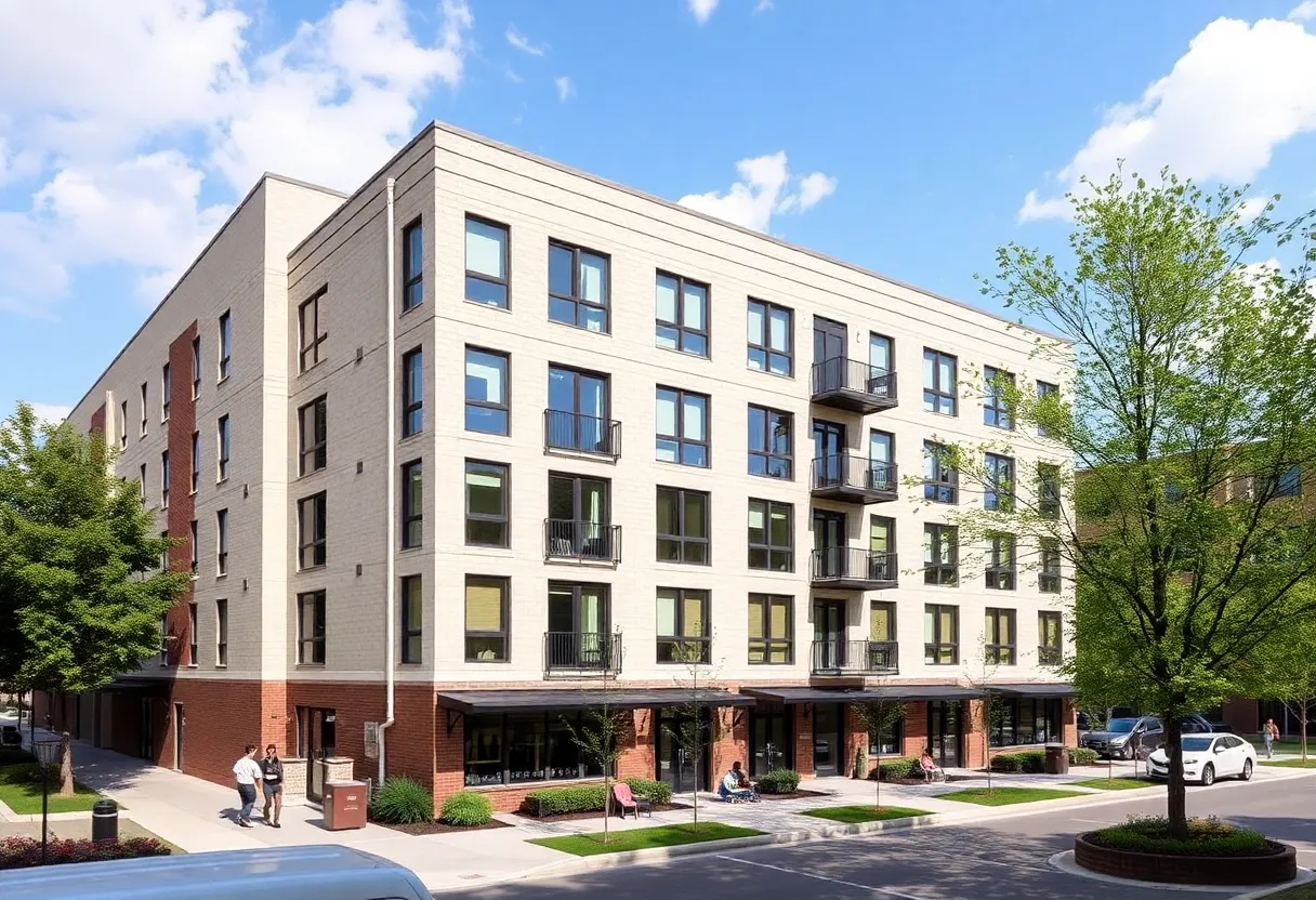 New three-story apartment building in Grand Rapids