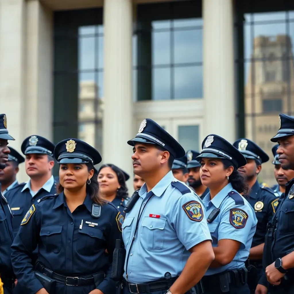 Group of Grand Rapids police officers at a community event