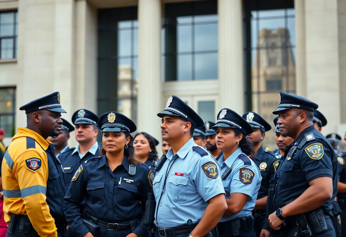Group of Grand Rapids police officers at a community event