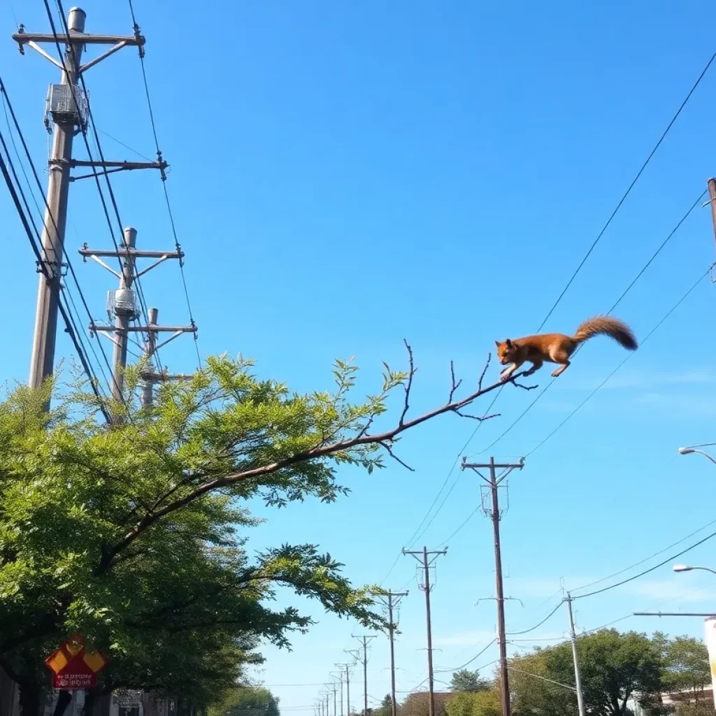 City street in Grand Rapids affected by power outage