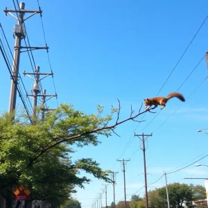 City street in Grand Rapids affected by power outage