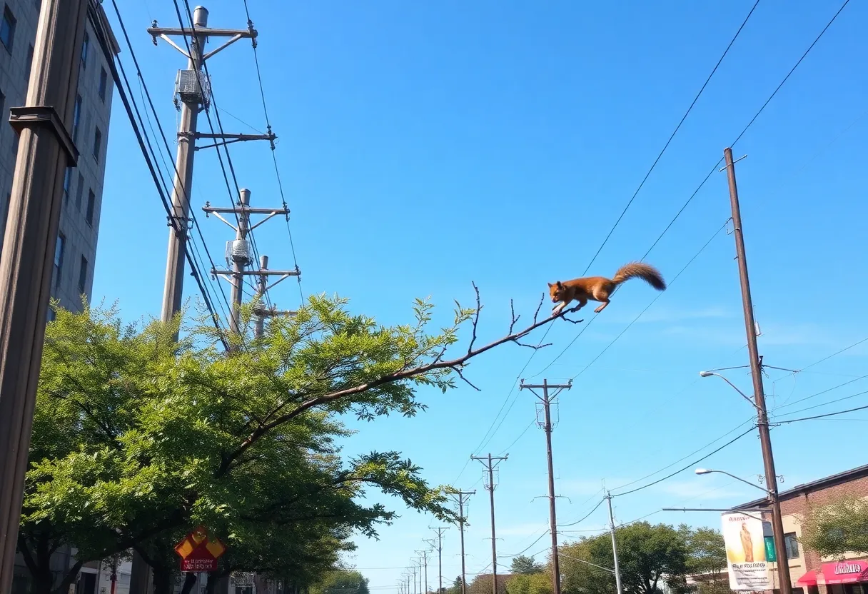 City street in Grand Rapids affected by power outage
