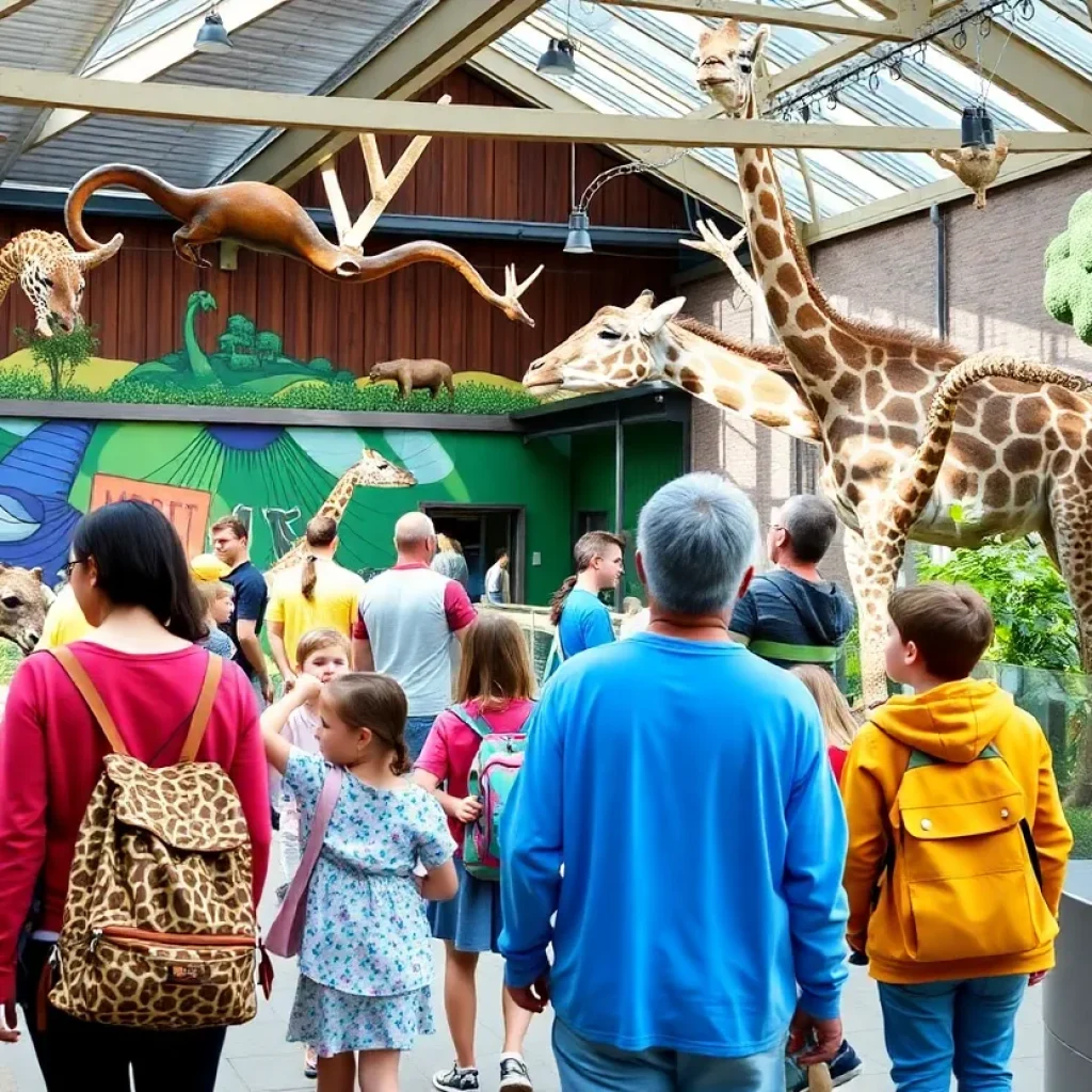 Families and visitors exploring the Grand Rapids Zoo and Public Museum.