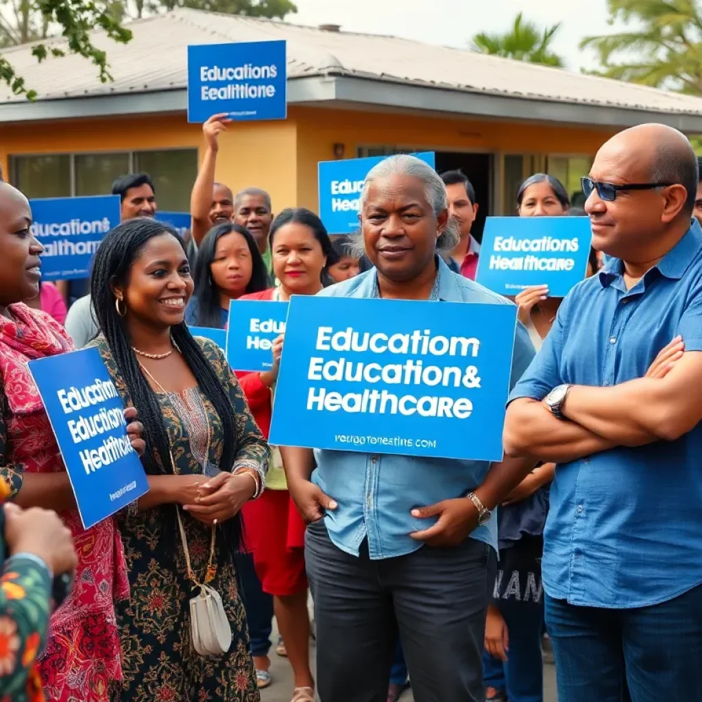 Joshua Cowen supporters at a campaign rally