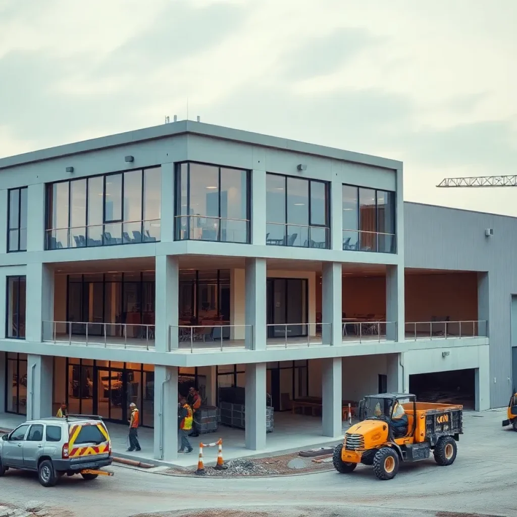 New headquarters construction site in Jenison