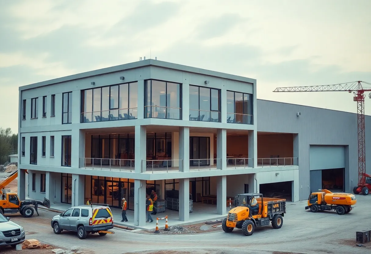 New headquarters construction site in Jenison