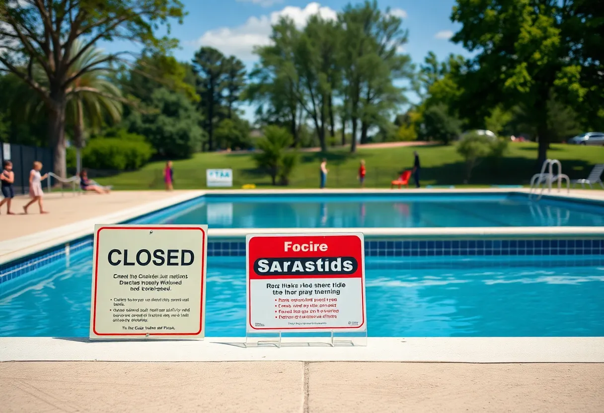 Closed swimming pool at MLK Park in Grand Rapids