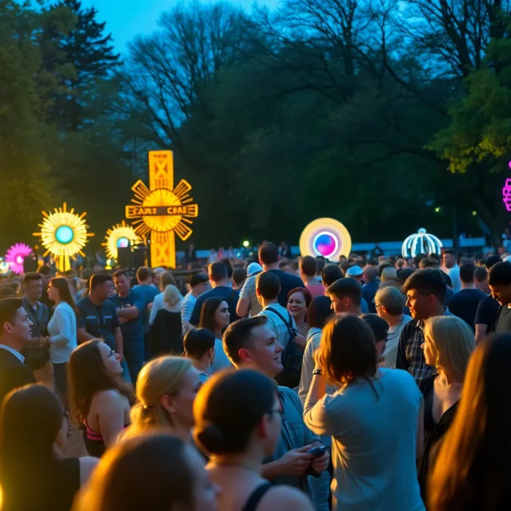 Musicians performing at an outdoor concert in Grand Rapids