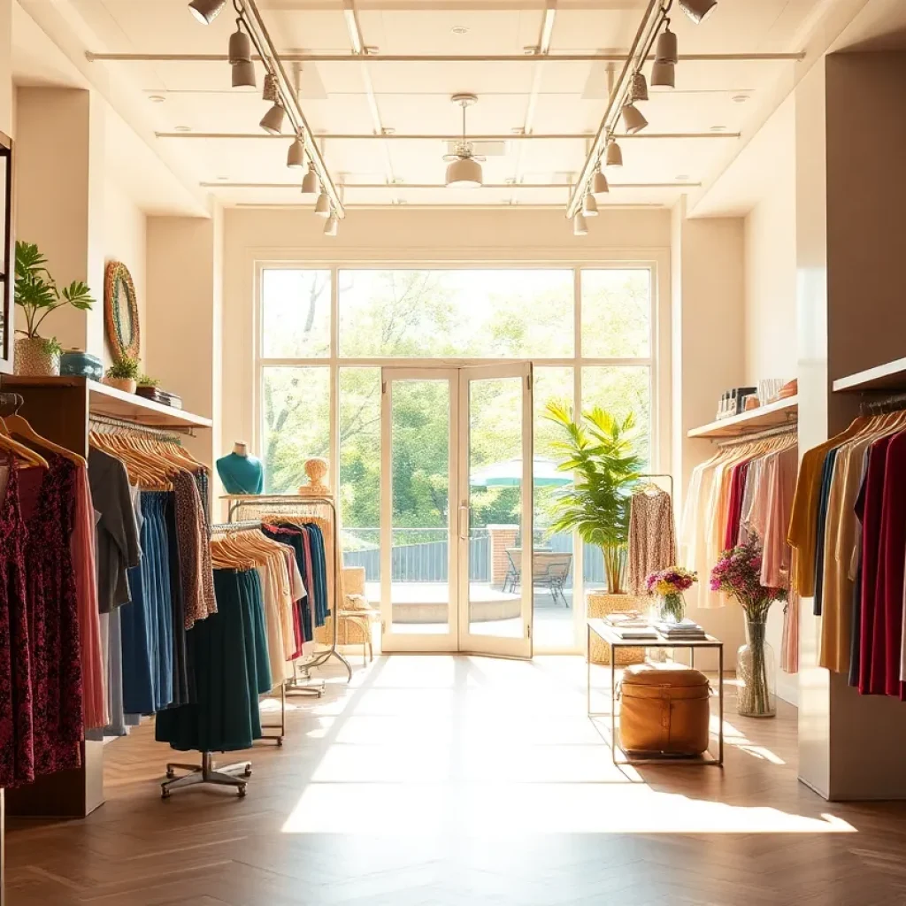 Interior view of Roman James upscale clothing boutique