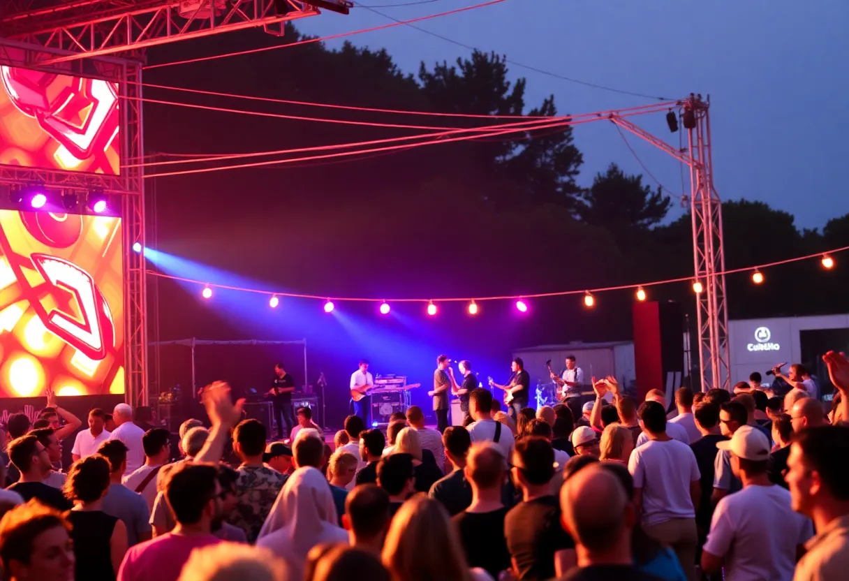Crowd enjoying performance at Suburbs Fest in Grand Rapids