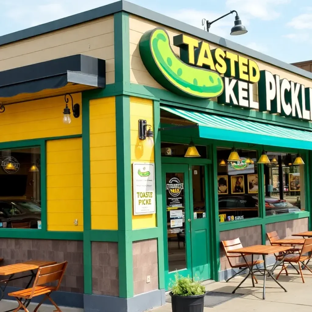 Exterior view of Toasted Pickle restaurant in Grand Rapids